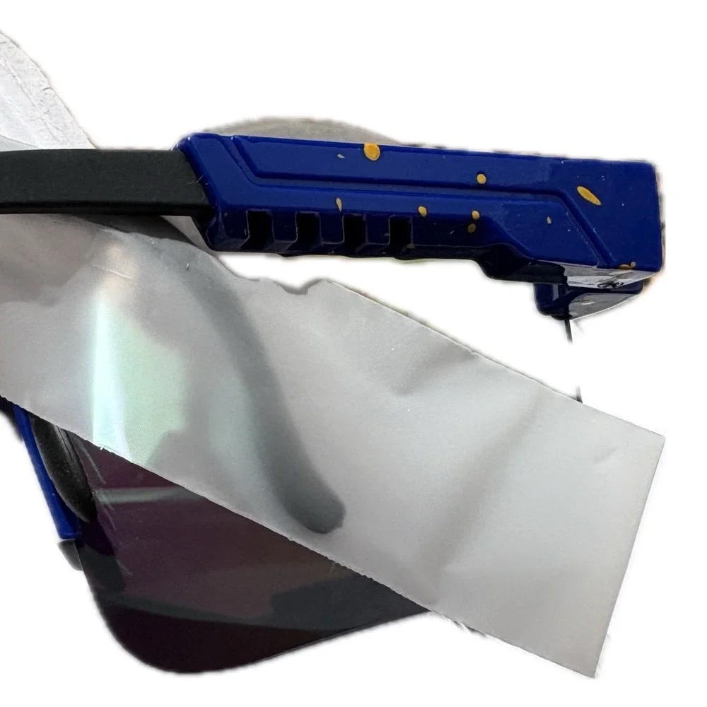 Blue Shield Sport Sunglasses Iridescent Mirrored Lens Paint Splatter Wrap‎